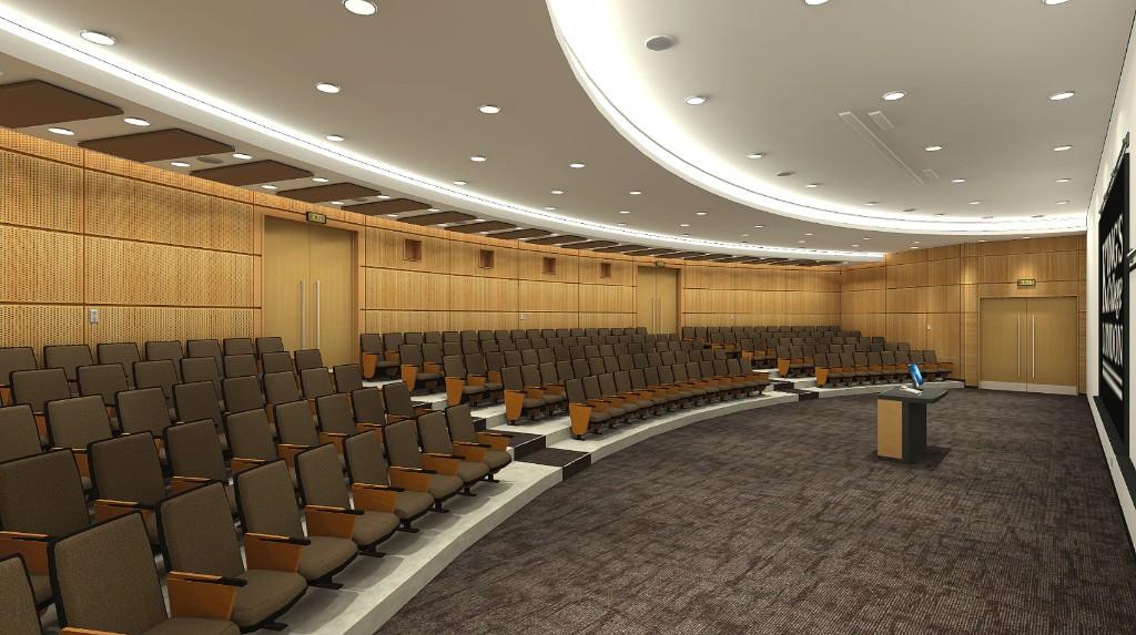 Alternate view of the digital Bush House lecture room.